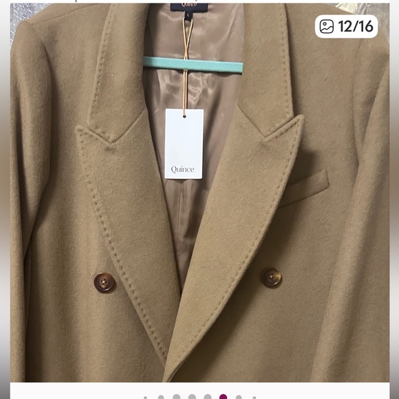 Quince Italian Wool Double-Breasted Coat camel - Picture 15 of 15